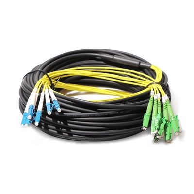 fibra all'aperto Pre-terminata della fibra di LC E2000/APC 6 del cavo - cavo ottico con la trazione del calzino